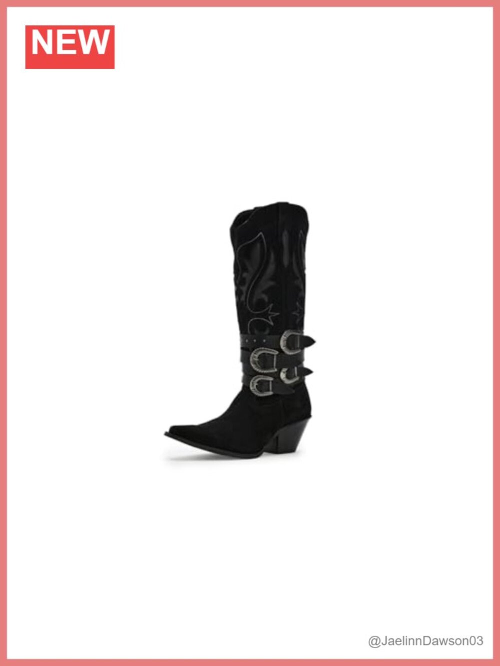 Suede Over the Knee Western Boots Snip Toe Block Heel Pull On